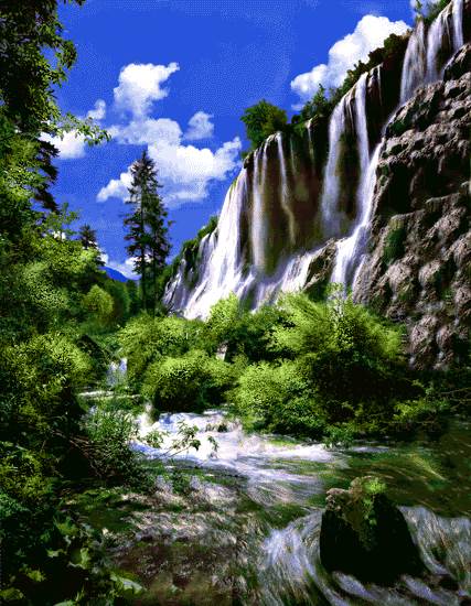 طبیعت آبشار بلند