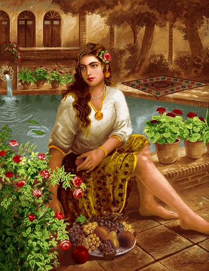 دختر ایرانی کنار حوض