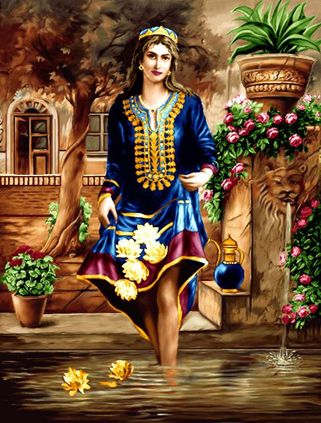 زن ایرانی با لباس سنتی