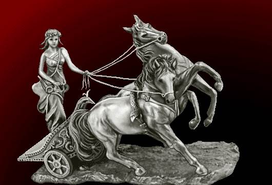 زن رومی کالسکه سوار