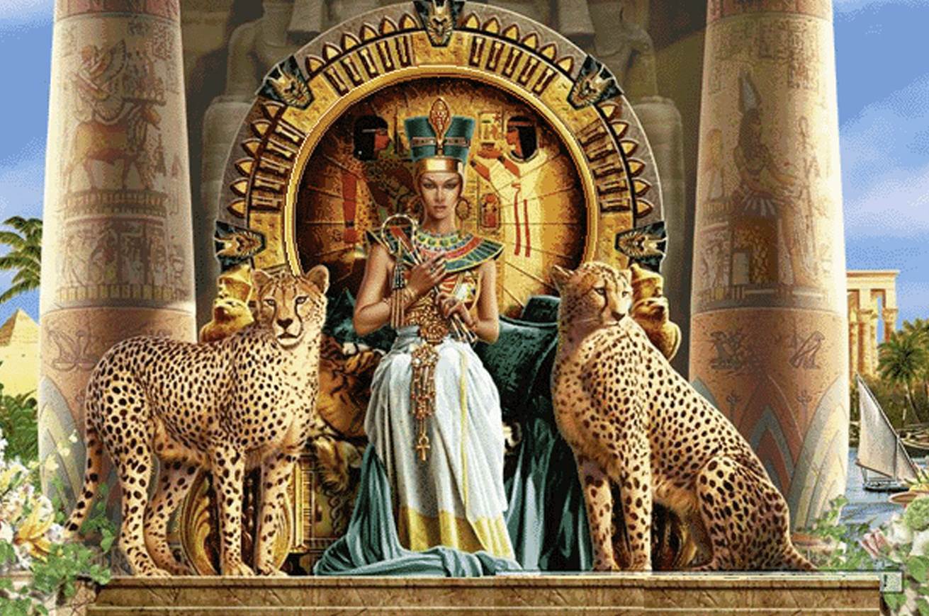 زن فرعون و یوزپلنگها پر ابریشم